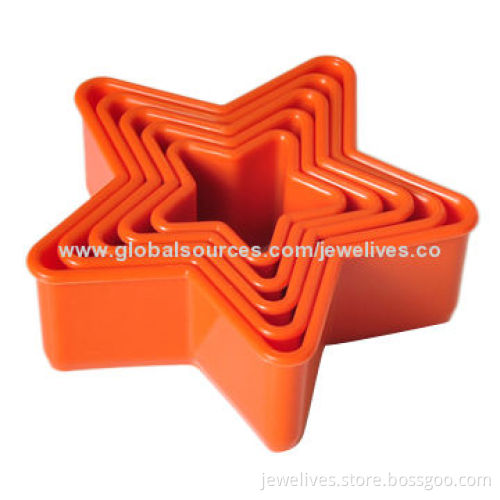 5-point cookie cutter set of six, made of food-safe plasticNew
